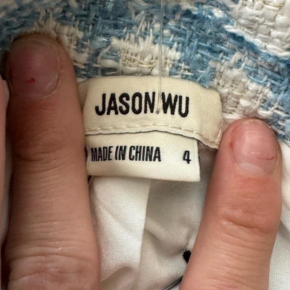 Jason Wu- NWT Blue and White Tweed Cropped Blazer and Mini Skort Matching Set - Picture 7 of 8
